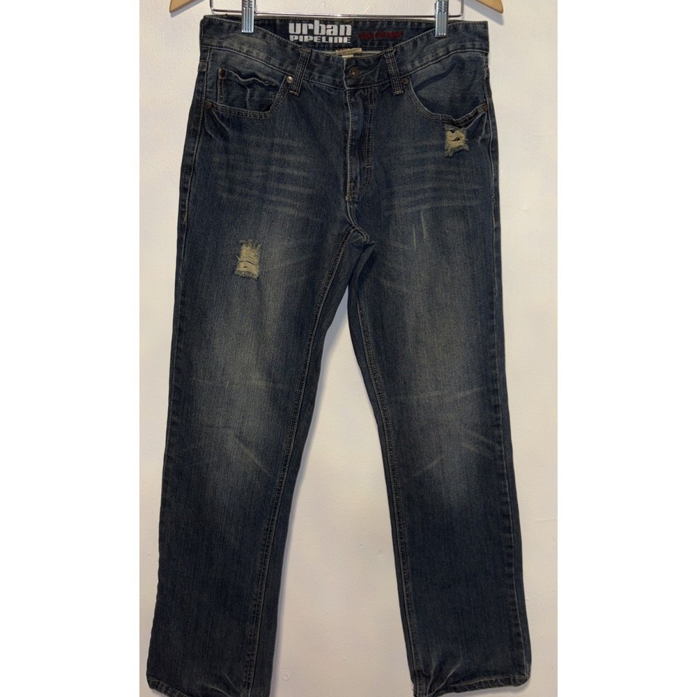 VTG‎ Urban Pipeline Jeans Relaxed 32x34 Men's Embroidered distressed stright